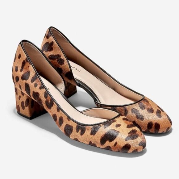Cole Haan Animal Print Calf Hair D'Orsay Pump - Picture 1 of 10